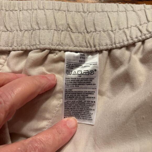 Old Navy Linen Blend Pants Women's Size XXL Drawstring Straight Leg Beach Vacay - Picture 4 of 10